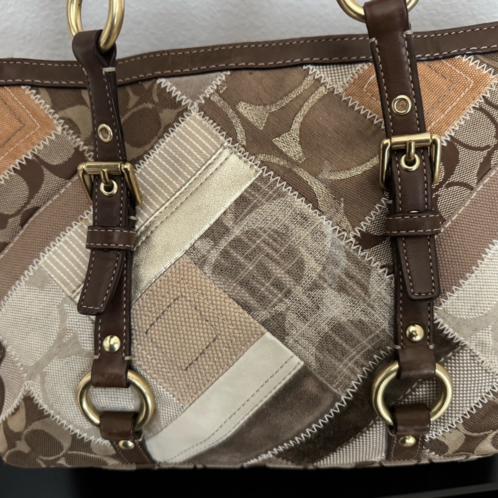 Coach Brown Patchwork Tote with Matching Wallet -… - image 6